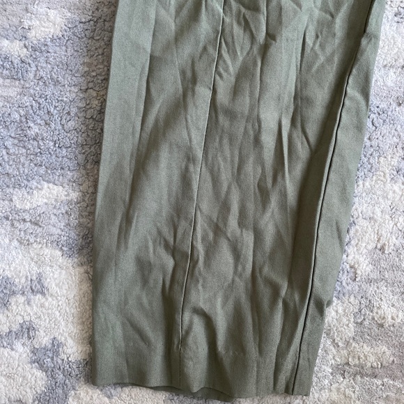 Soft Surroundings pants women’s 3 green pull on stretch straight leg Bk Pocket - Picture 2 of 7